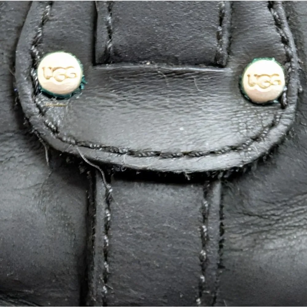 Ugg Fur Lined Outdoors Cozy Cabin Whimsigoth Dark Academia Leather Boots 10